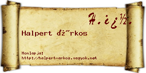 Halpert Árkos névjegykártya